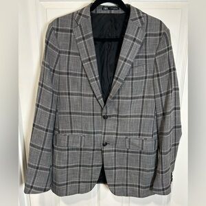 Zara Men's Gray Plaid Sport Coat Blazer